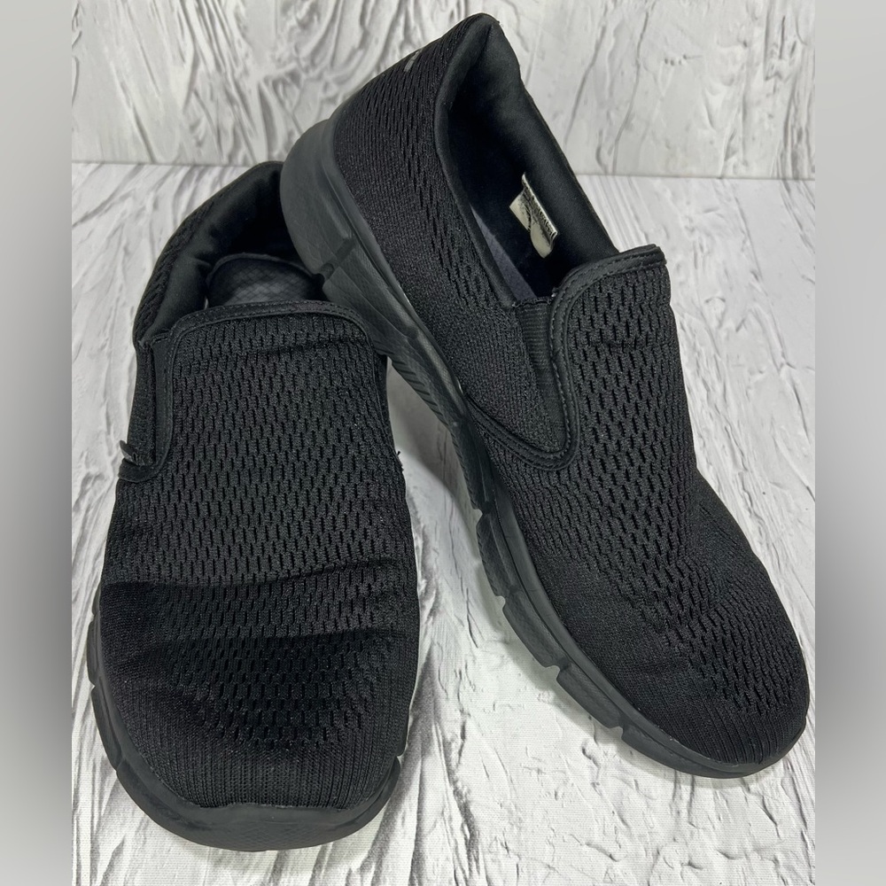 Skechers Mens Equalizer Double Play Size 10 Black Memory Foam Slip On 51509W